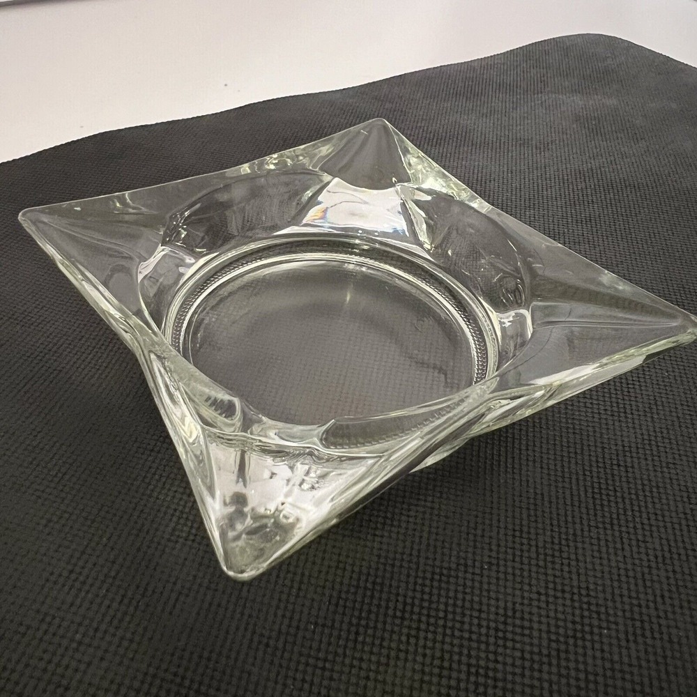 Vintage Atomic Shaped‎ Glass Ashtray